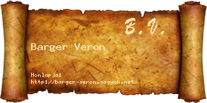 Barger Veron névjegykártya